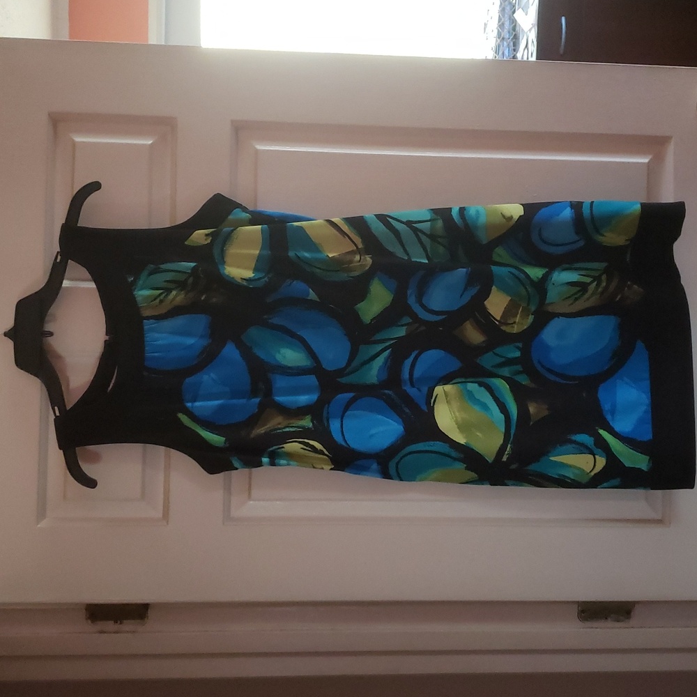 Summer Sheath multi color dress / WITH SHRUG! - Picture 4 of 7